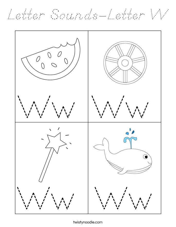 Letter Sounds-Letter W Coloring Page