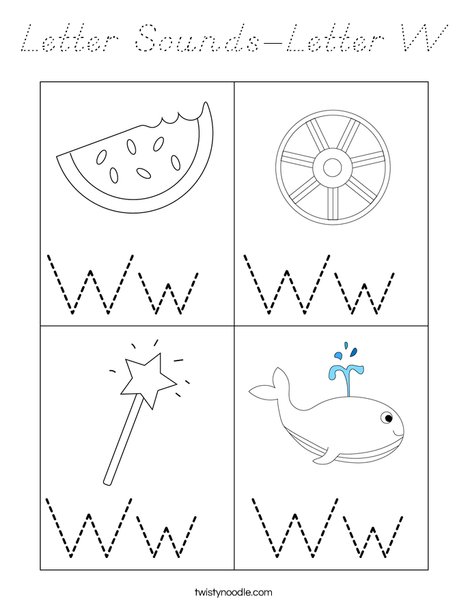 Letter Sounds-Letter W Coloring Page