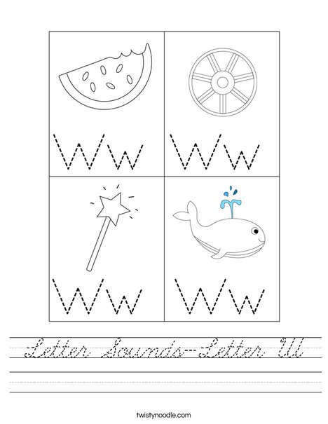 Letter Sounds-Letter W Worksheet