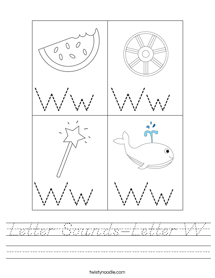 Letter Sounds-Letter W Worksheet
