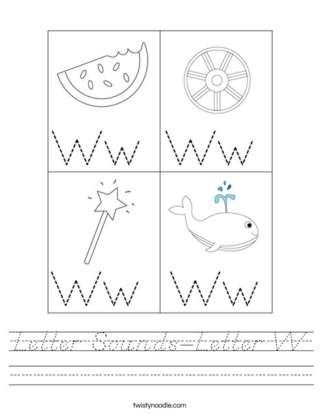 Letter Sounds-Letter W Worksheet