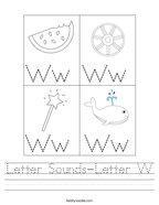 Letter Sounds-Letter W Handwriting Sheet