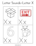 Letter Sounds-Letter X Coloring Page