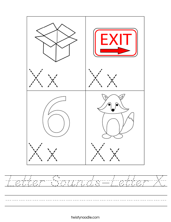 Letter Sounds-Letter X Worksheet