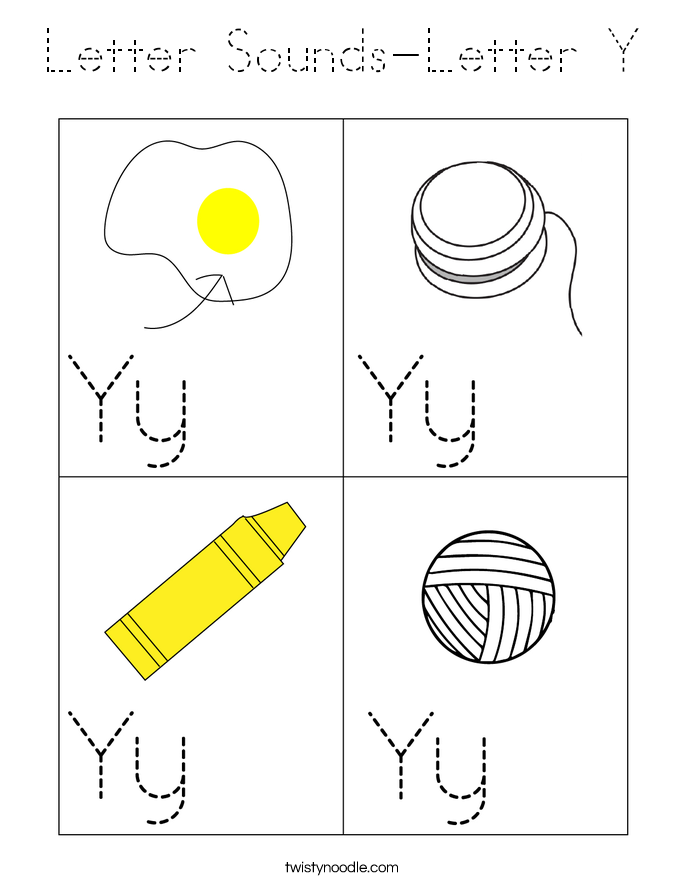 Letter Sounds-Letter Y Coloring Page