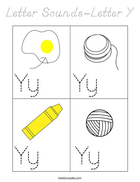 Letter Sounds-Letter Y Coloring Page