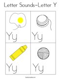 Letter Sounds-Letter Y Coloring Page