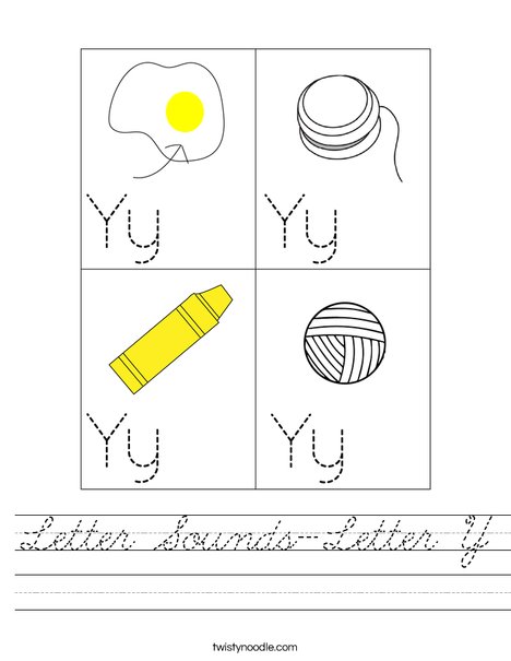 Letter Sounds-Letter Y Worksheet