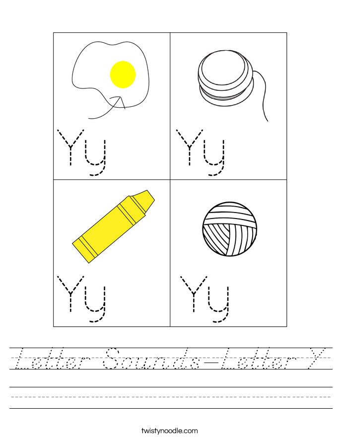 Letter Sounds-Letter Y Worksheet