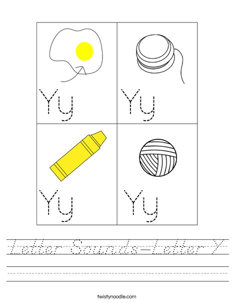 Letter Sounds-Letter Y Worksheet