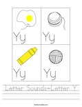 Letter Sounds-Letter Y Worksheet