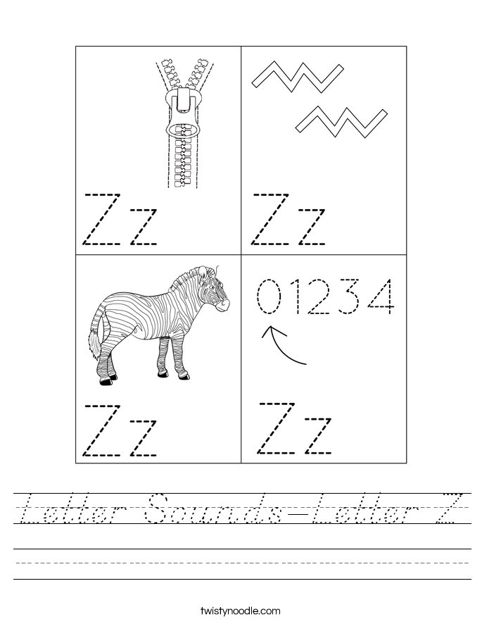 Letter Sounds-Letter Z Worksheet