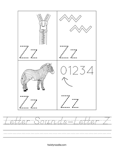 Letter Sounds-Letter Z Worksheet