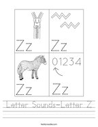 Letter Sounds-Letter Z Handwriting Sheet