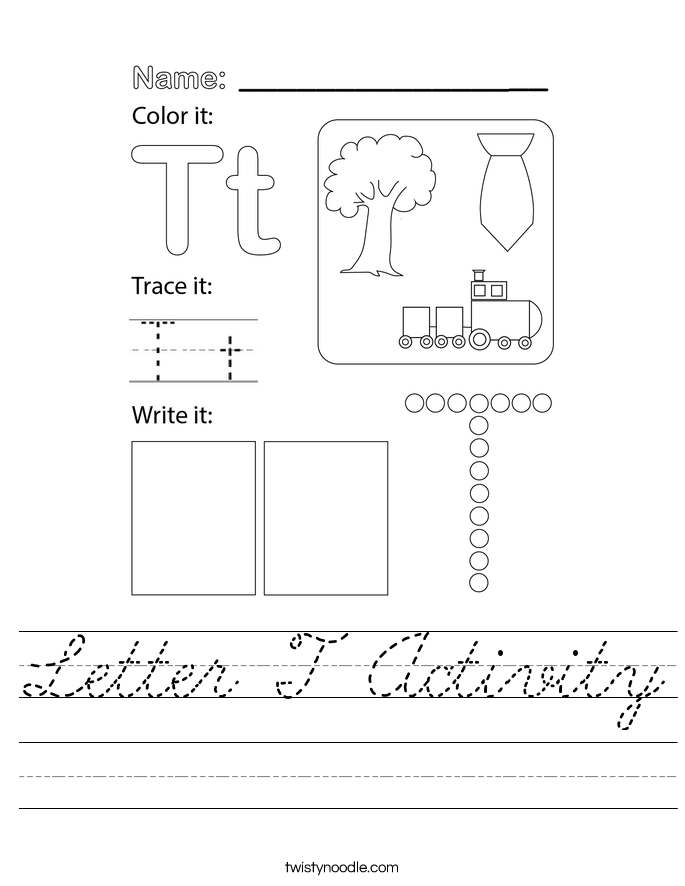 Letter T Activity Worksheet