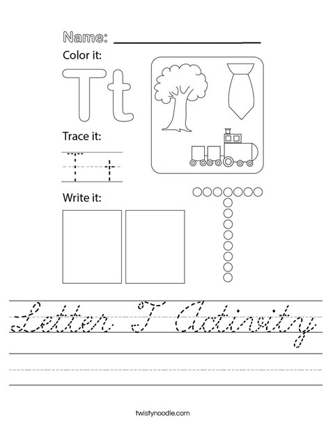 Letter T Activity Worksheet