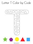 Letter T Color by Code Coloring Page