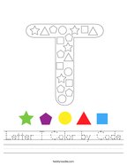 Letter T Color by Code Handwriting Sheet