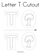 Letter T Cutout Coloring Page