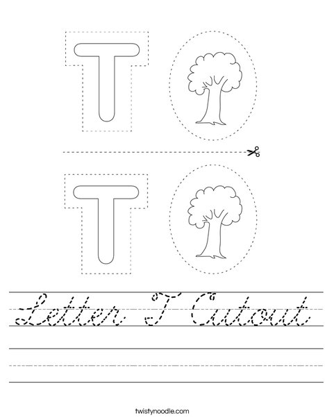 Letter T Cutout Worksheet