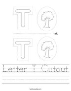 Letter T Cutout Handwriting Sheet