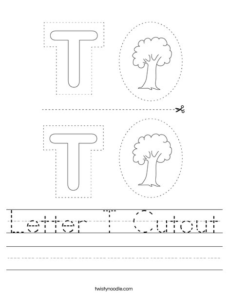Letter T Cutout Worksheet
