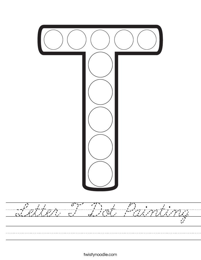 Letter T Dot Painting Worksheet