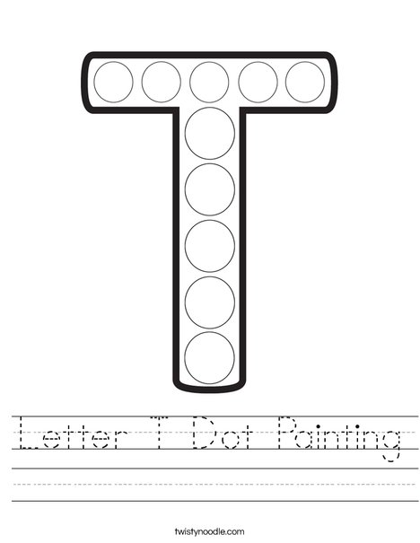 Letter T Dot Painting Worksheet