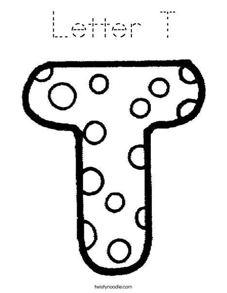 Letter T Dots Coloring Page