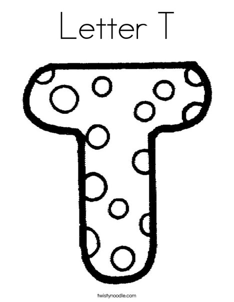 letter t coloring page  twisty noodle