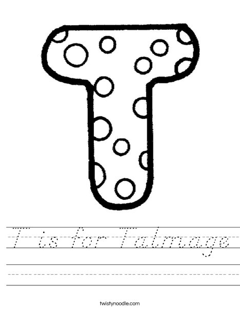 Letter T Dots Worksheet