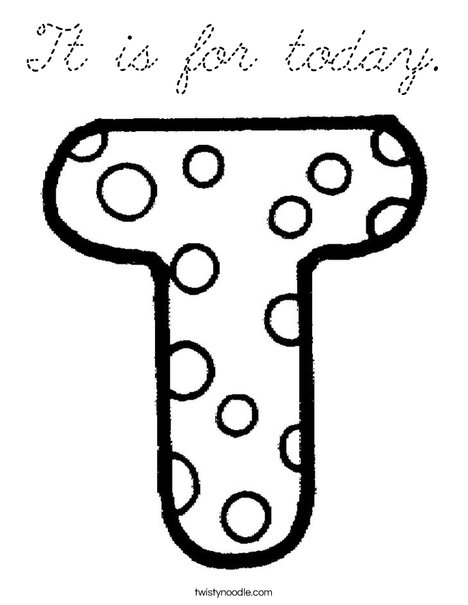 Letter T Dots Coloring Page