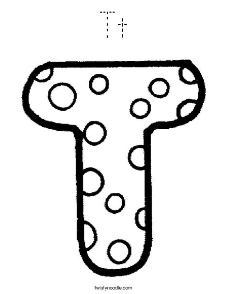 Letter T Dots Coloring Page