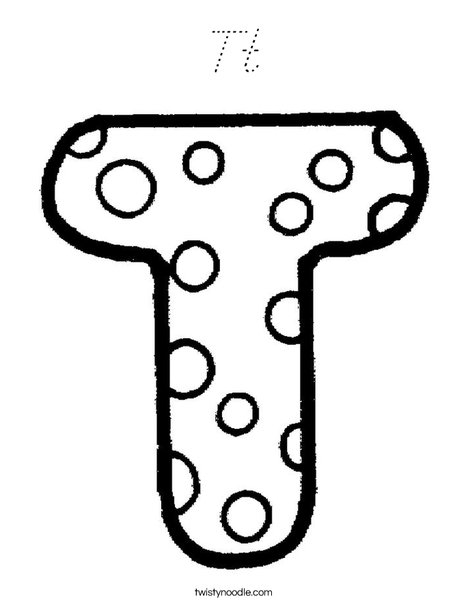 Letter T Dots Coloring Page