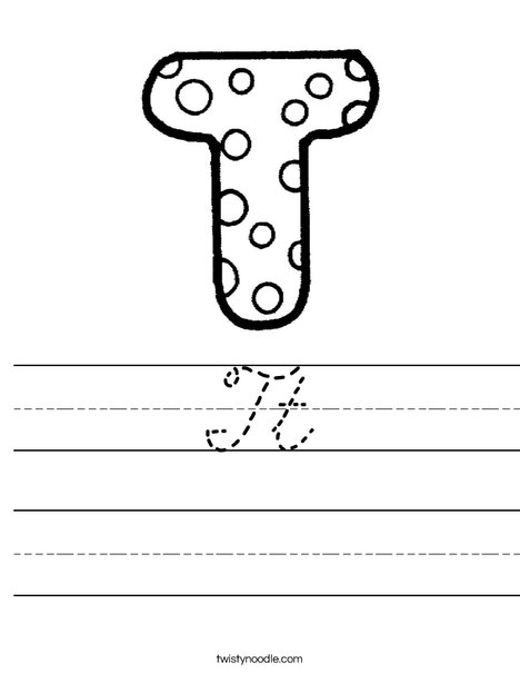 Letter T Dots Worksheet