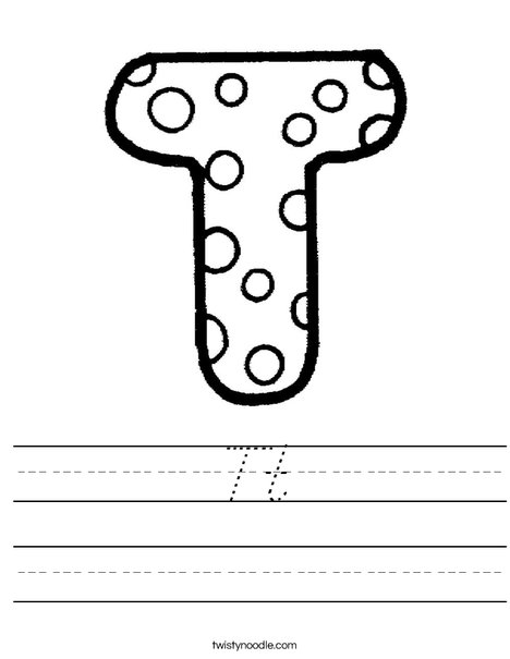 Letter T Dots Worksheet