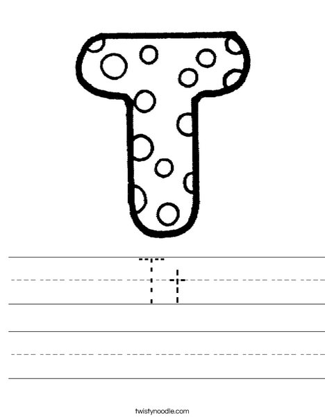 Letter T Dots Worksheet