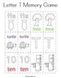 Letter T Memory Game Coloring Page