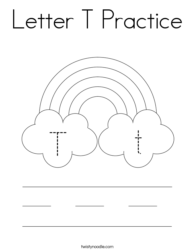 Letter T Practice Coloring Page