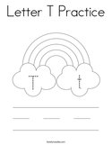 Letter T Practice Coloring Page