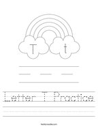 Letter T Practice Handwriting Sheet