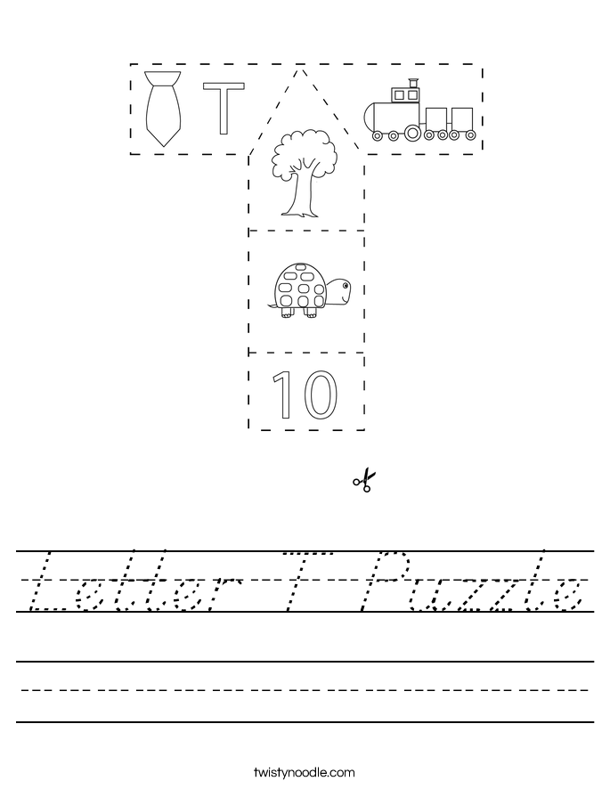 Letter T Puzzle Worksheet