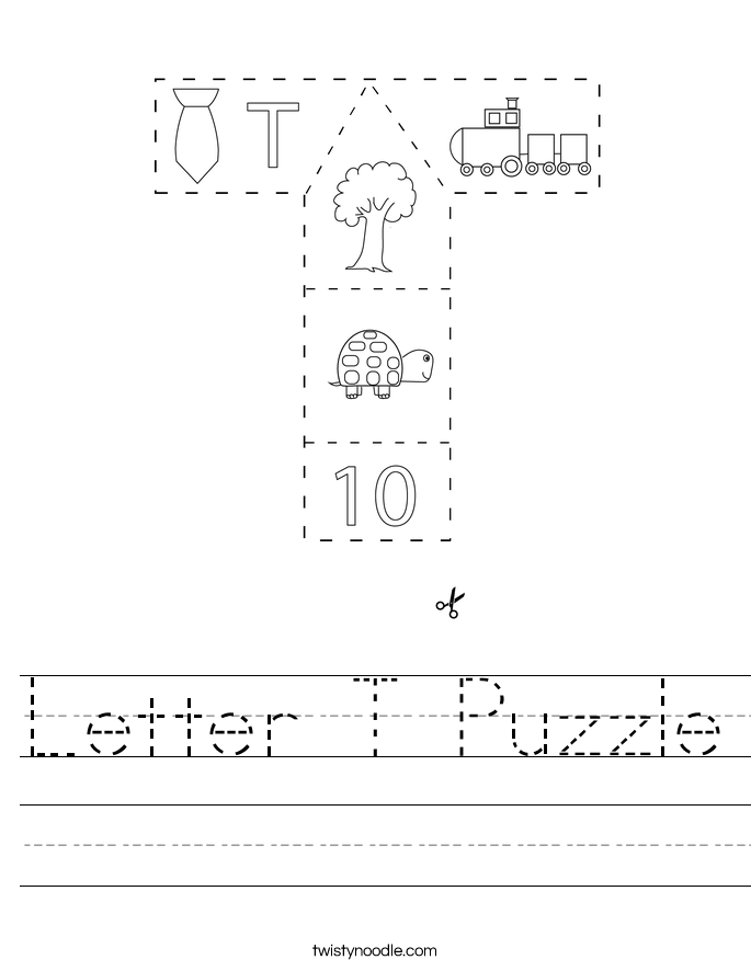 Letter T Puzzle Worksheet