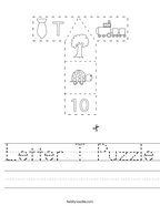 Letter T Puzzle Handwriting Sheet