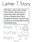 Letter T Story Coloring Page