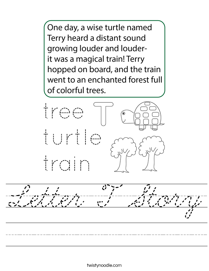Letter T Story Worksheet