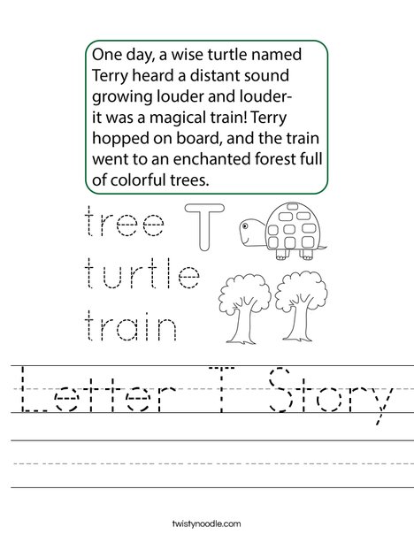 Letter T Story Worksheet