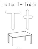 Letter T- Table Coloring Page