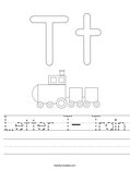 Letter T- Train Worksheet