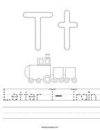 Letter T- Train Handwriting Sheet